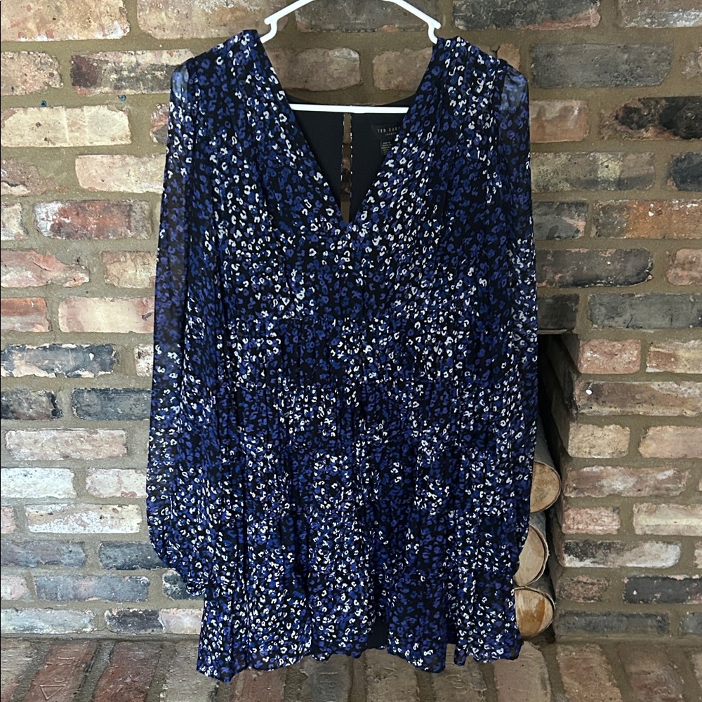 Ted Baker Blue and White Dress